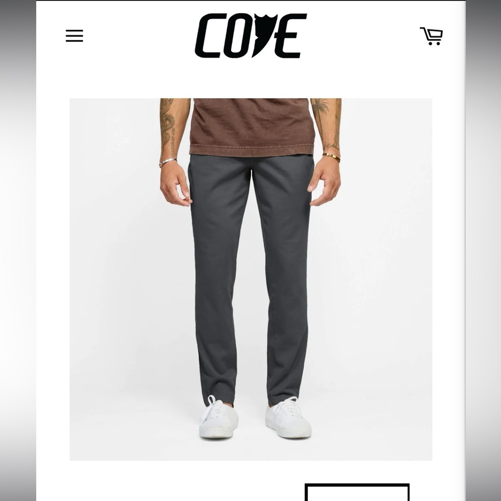 Mens Charcoal Chino Pants 30x32